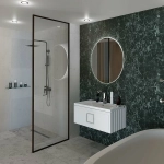 Тумба с раковиной LA FENICE Cubo Bianca 80 белая/ручка белая