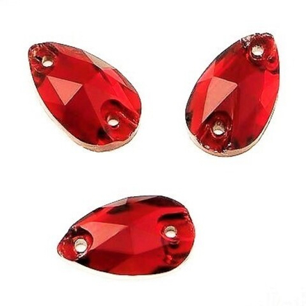Стразы стекло 7*12мм. "Капля" красный/12