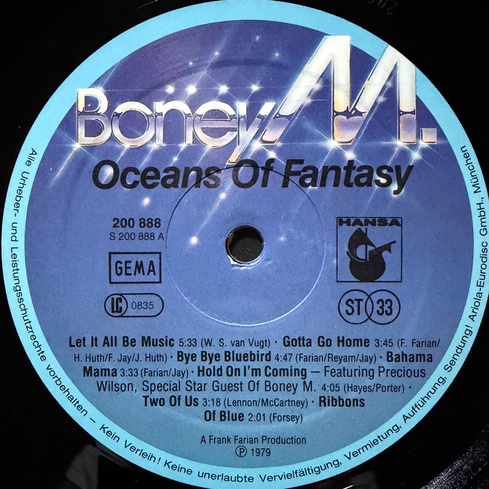 Boney M. ‎– Oceans Of Fantasy (Германия 1979г.)