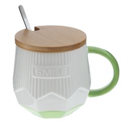 GAEM Кружка с крышкой и ложкой, 320 мл, L13,5 W9 H10 см, 4в.