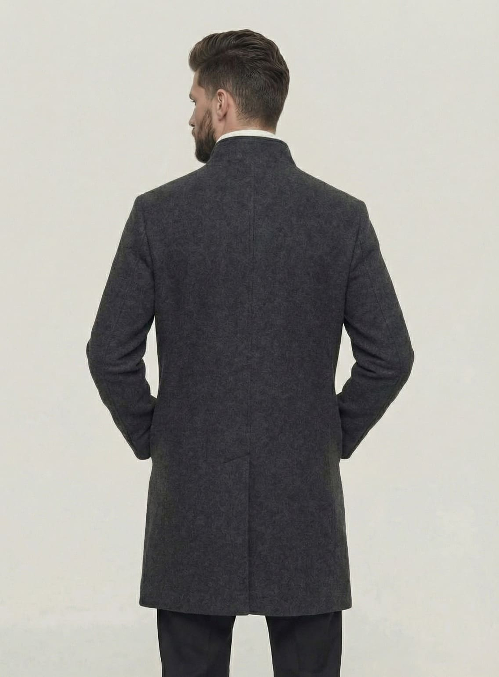 Мужское пальто (темно-серое) С29