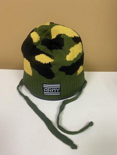 Шапка "Agbo" на мальчика трикотажная на х/б подкладке с завязками из 30% шерсти, размер 48-50, цвета в ассорт.