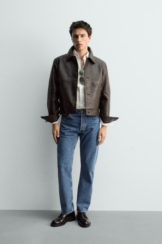 ZARA ДЖИНСЫ STRAIGHT ДЛИНОЙ ДО ЩИКОЛОТКИ, СИНИЙ