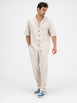 Костюм льняной с брюками. Песок