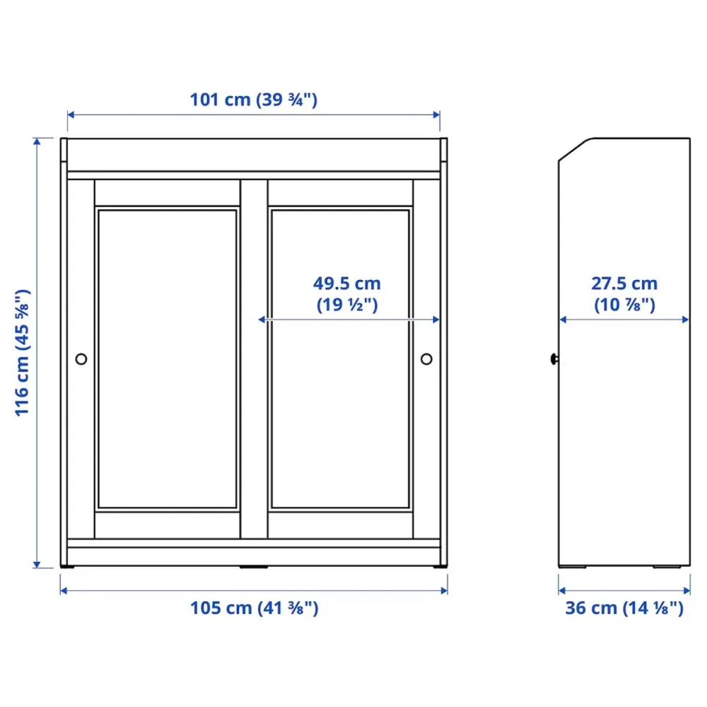 Шкаф - HAUGA IKEA/ ХАУГА ИКЕА, 105x116х36 см, темно-серый