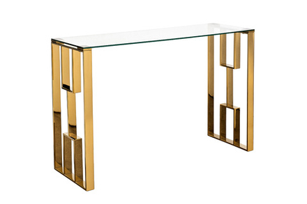 Консоль Garda Decor прозрачное стекло, золото 120*40*78 см