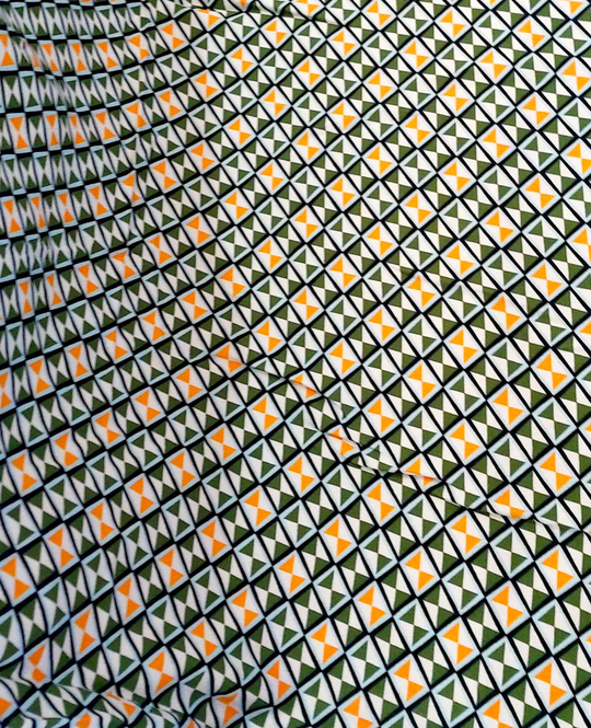 штапель твил принт геометрия зеленый/желтый/молочн D13