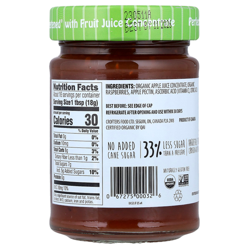 Crofter's Organic, органический спред Just Fruit®, со вкусом малины, 283 г (10 унций)