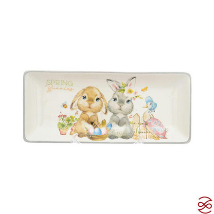 Блюдо прямоугольное Royal Classics Spring Bunnies 28*12*3,2 см