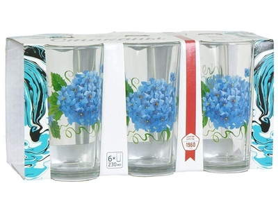 Набор стаканов "Гортензия" 6шт 230мл (высокие)