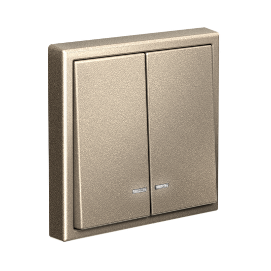 Выключатель 2-кл. ArtGallery (сх. 5а) 10AX с подсветкой механизм шампань SE GAL000553