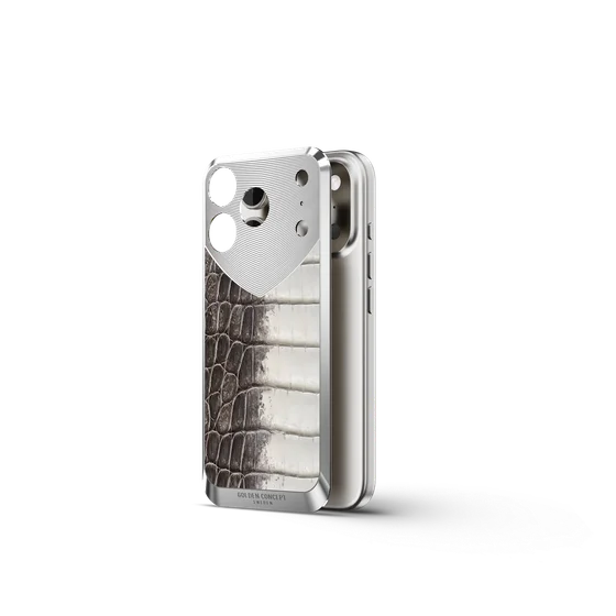 Чехол для iPhone 17 на магните - Натуральная кожа Гималайского крокодила