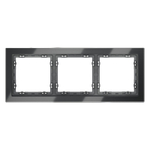 Рамка стеклянная VOLTUM S70 на 3 поста, (графит, стекло)