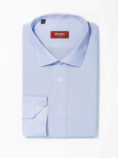 Сорочка мужская VESTER цвет голубой, длинный рукав, хлопок/пэ 93014 19