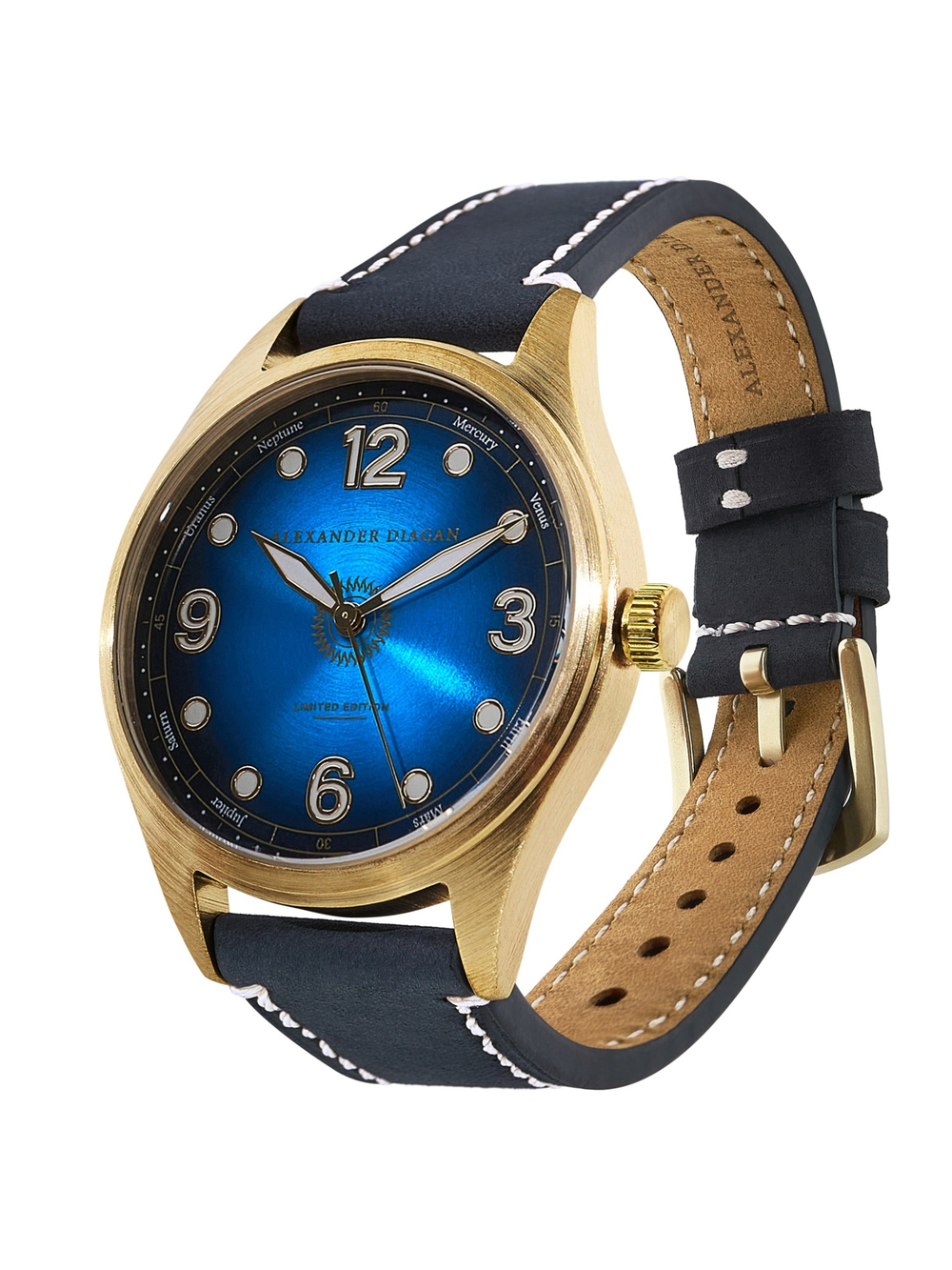 Часы кварцевые SOLAR SYSTEM, сине-золотые