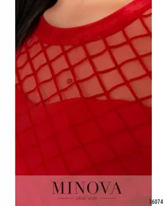 Платье 105-1-красный Minova
