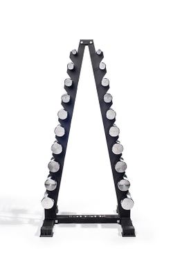 Гантельный ряд хромированный 1-10 кг со стойкой