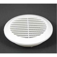 Решётка вентиляционная круглая 140 мм с фланцем для воздуховода 100 мм с москитной сеткой