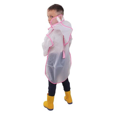 Дождевик с капюшоном, розовый, размер M