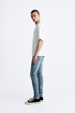 ZARA ДЖИНСЫ SKINNY FIT, ВЫЦВЕТШИЙ СИНИЙ