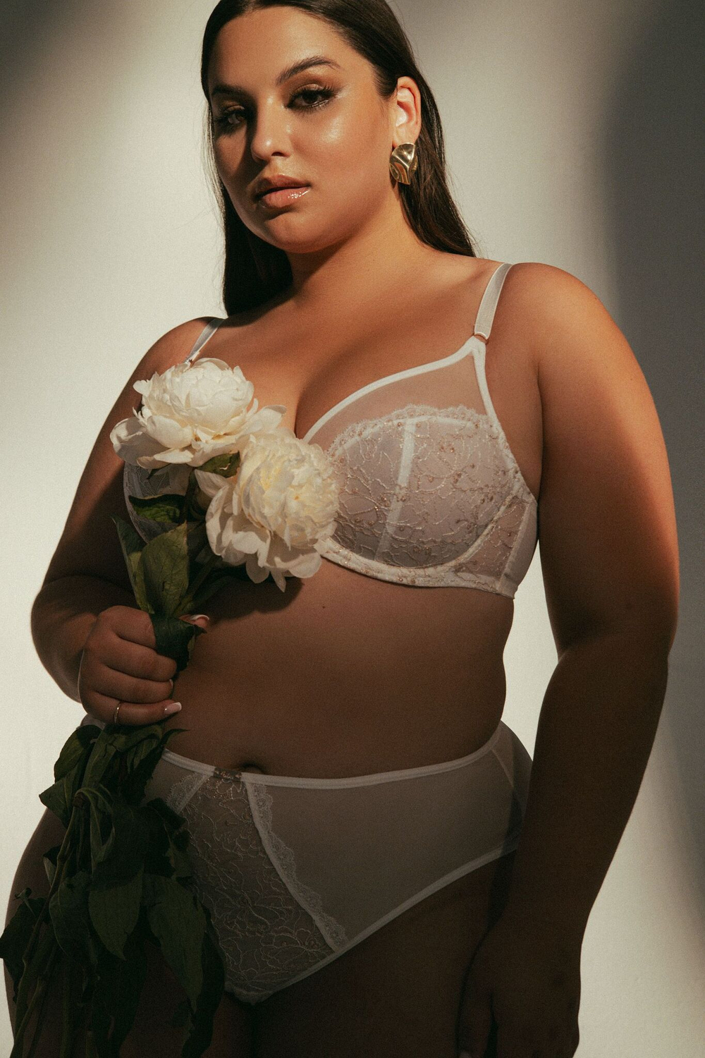 Кремовый бюстгальтер с мягкой чашкой Crystal