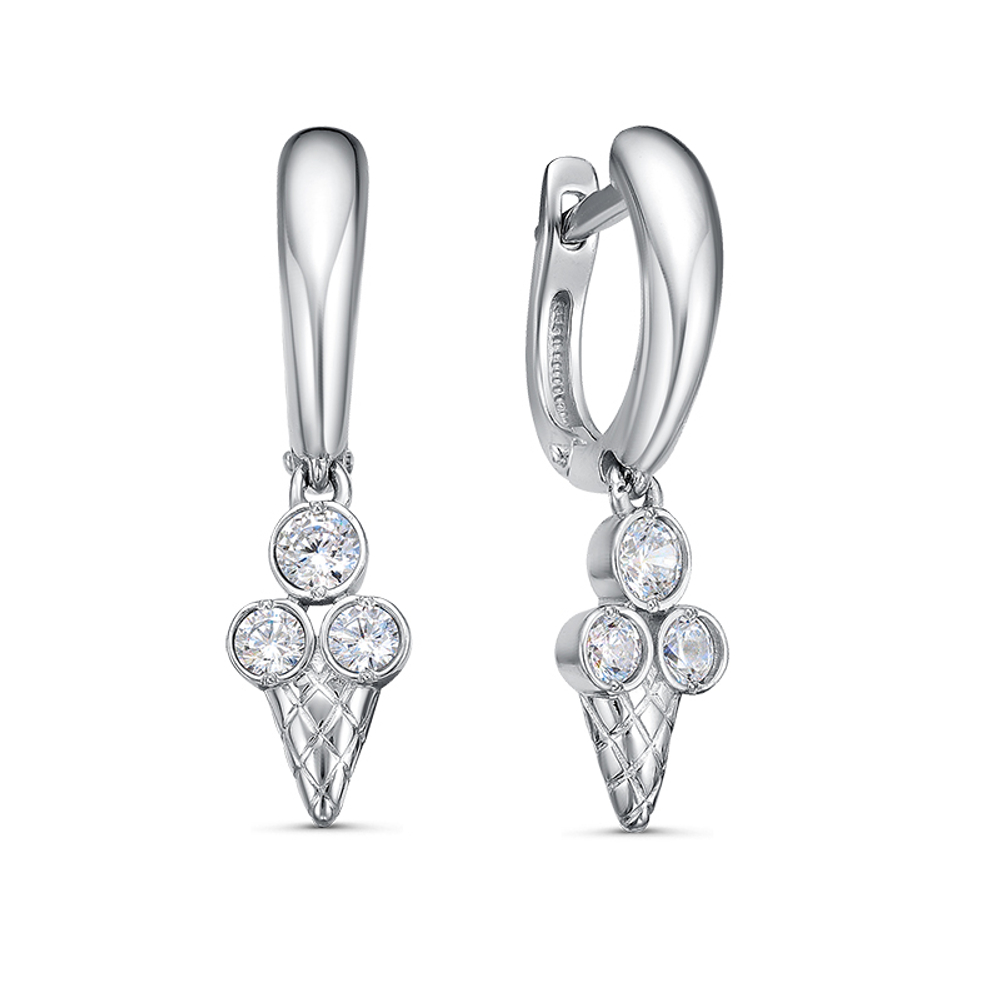 Серьги из серебра 925 пробы с Фианит