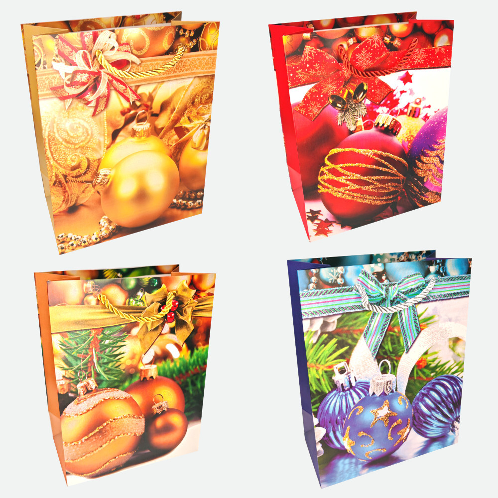 Пакет подар. бум. новогодн. 18*23*10 см 210 гр/м2 "Елочные шарики"