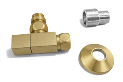 Комплект осевых вентилей угловых Moda-Quadro 1/2*3/4 с круглыми отражателями