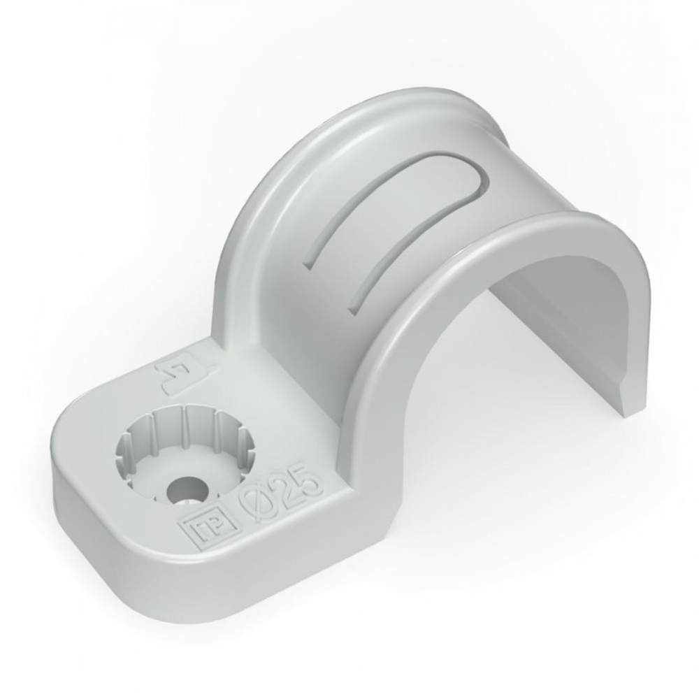 Крепеж-скоба односторонняя для п/м серая d25 мм (Промрукав)