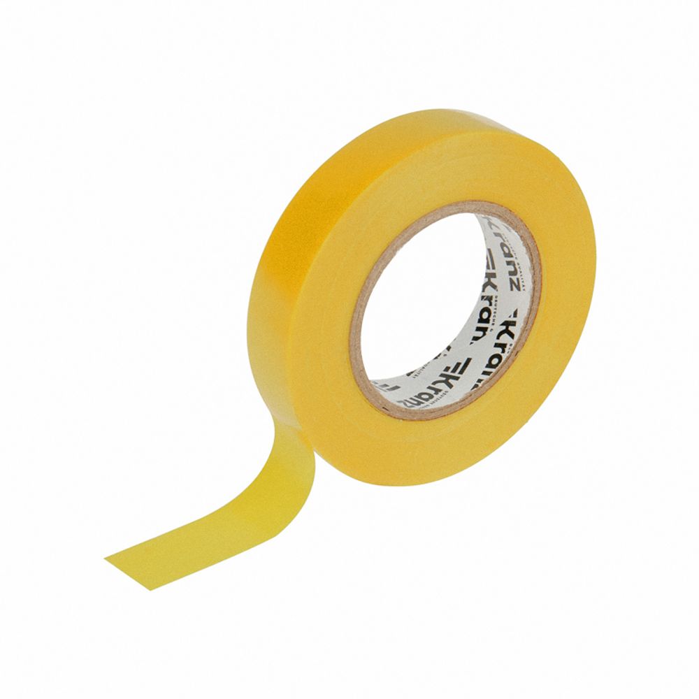 Изолента ПВХ 0,13х15 мм, 25 м, желтая KRANZ