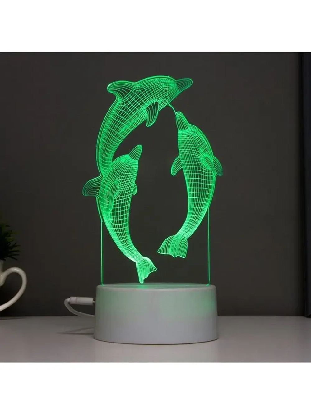 Светильник сенсорный «Дельфины» LED 7 цветов USB/от батареек