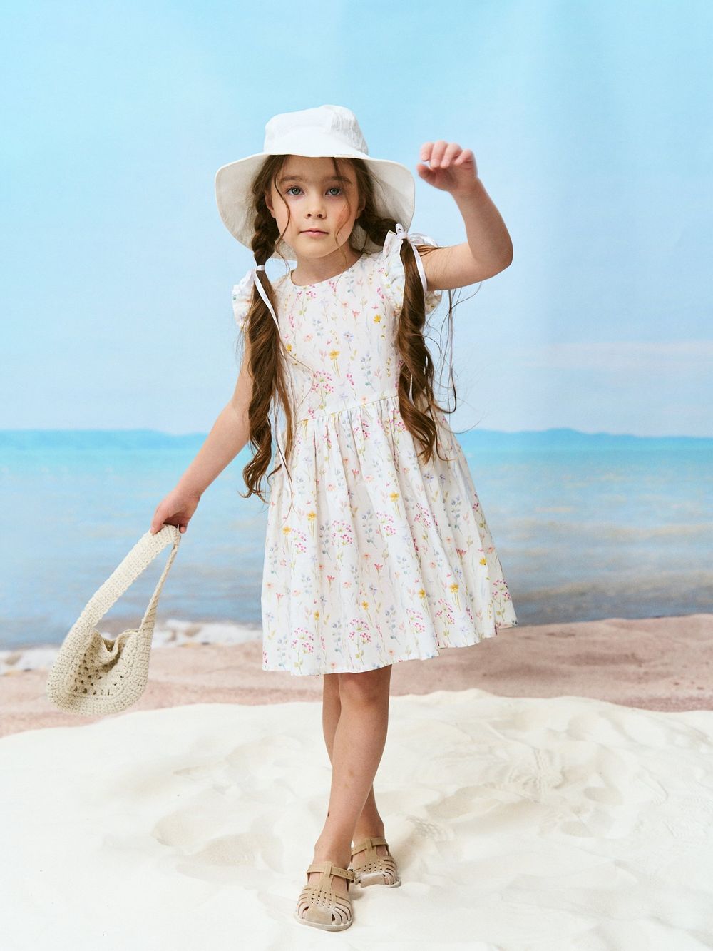 Платье хлопковое "Акварельные цветы"