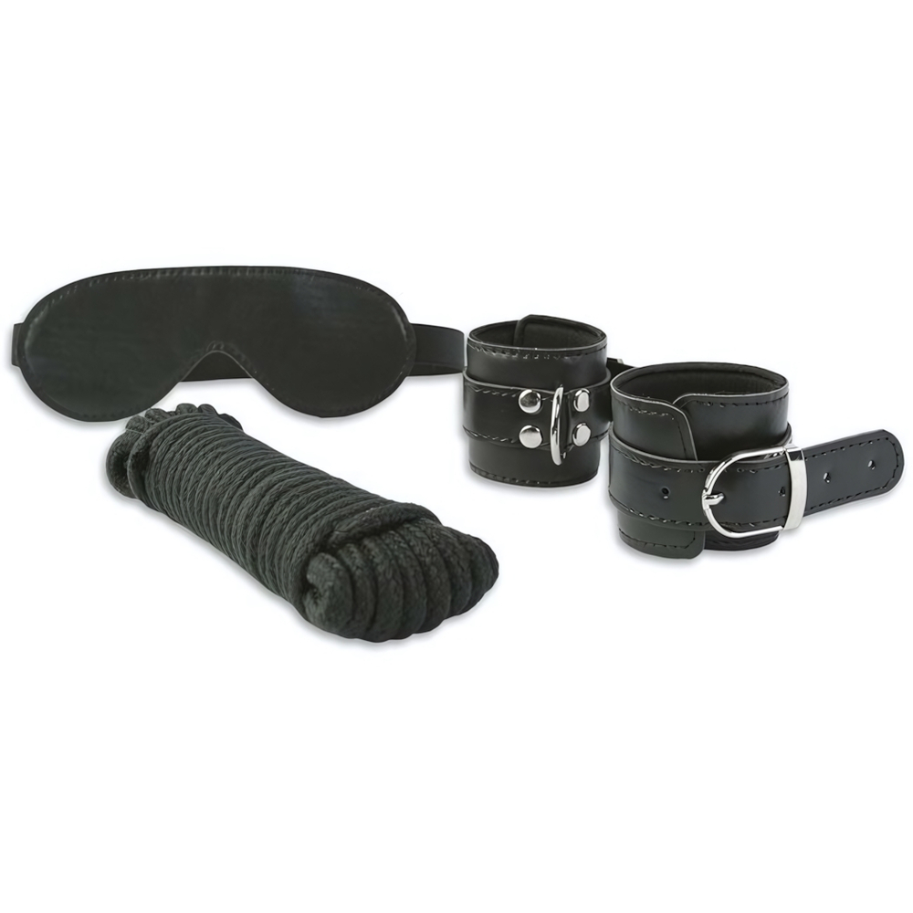 Набор для бондажа из трех предметов (Цвет: черный)