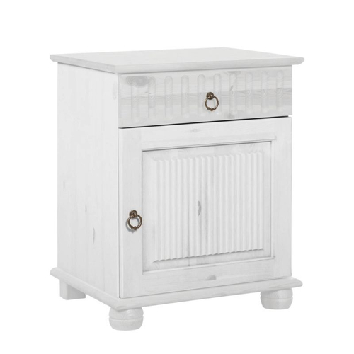 Тумба прикроватная напольная Хельсинки 11 (белый воск), 48x60x40 см