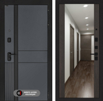 Входная дверь Лабиринт EVOLAB - Зеркало максимум Венге