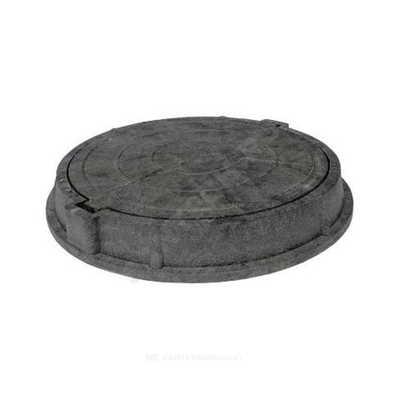 Люк полимер (тяжелый) серый/черный круглый 760х630 h=110мм 250кН Сантехкомплект