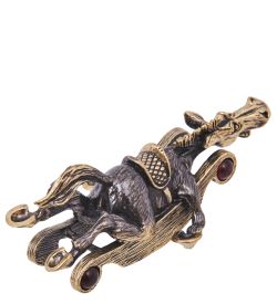 Народные промыслы AM-4189 Фигурка «Лошадь Укачалка» (латунь, янтарь)