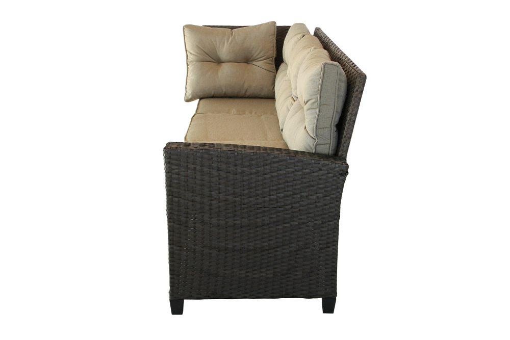 Набор мебели Версаль ПРЕМИУМ-2 арт.SFS019 коричневый, бежевый 4 уп.(ротанг коричневый, подушки бежевые) "Garden story"