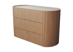 Комод Lagom 3 ящика ширина 120 см (натуральный дуб, молочный)