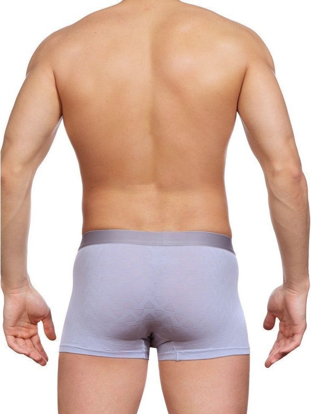 Трусы-боксеры из ажурного рибана (Размер: M) (Цвет: серый)