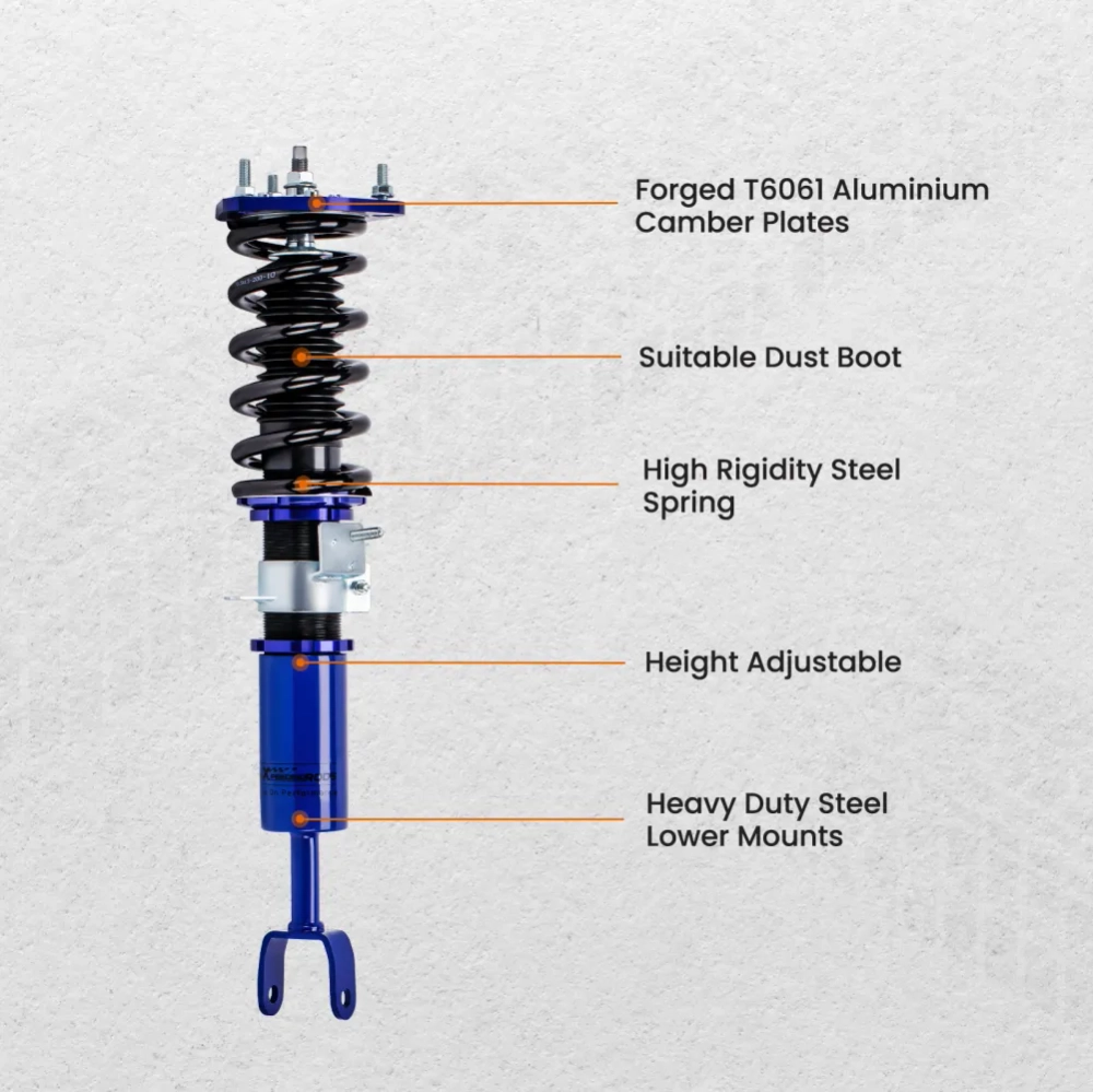 Комплект для автомобиля Nissan 350z coilovers 2003 - 2008 Shock Absorbers Suspension Kits Coil Coilovers Struts lowering kit