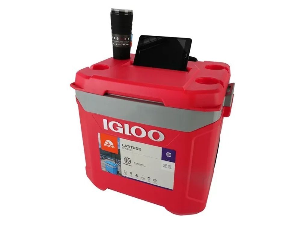 Изотермический контейнер (термобокс) Igloo Latitude 60 QT Roller (56 л.), красный