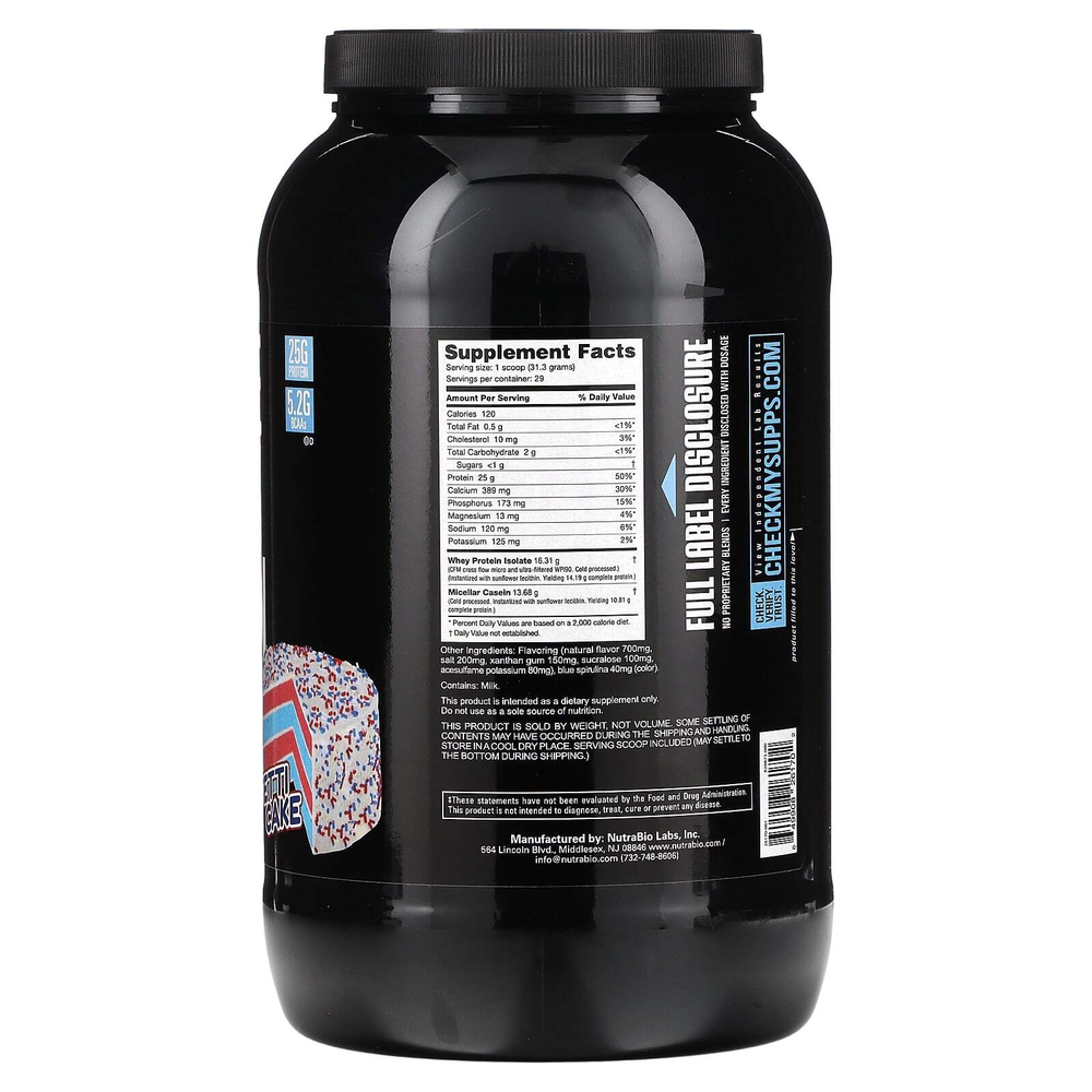 NutraBio, Muscle Matrix Protein, торт с конфетти, 907 г (2 фунта)