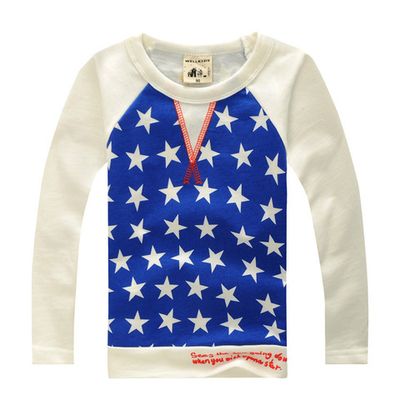 Лонгслив детский с принтом звезд и надписями