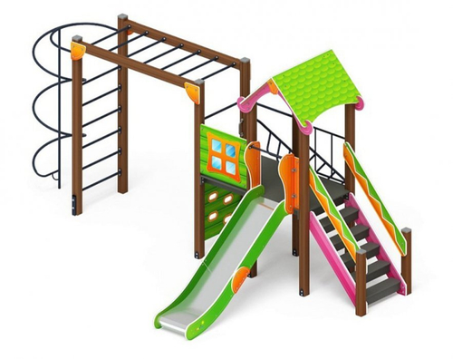 Детский игровой комплекс Лукоморье ДИК 2.25.05-01.С H=1200, металлический скат
