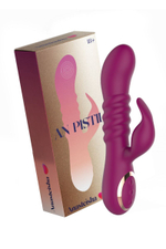 Сливовый вибратор-кролик AN Pistil - 20 см. (Цвет: красный)