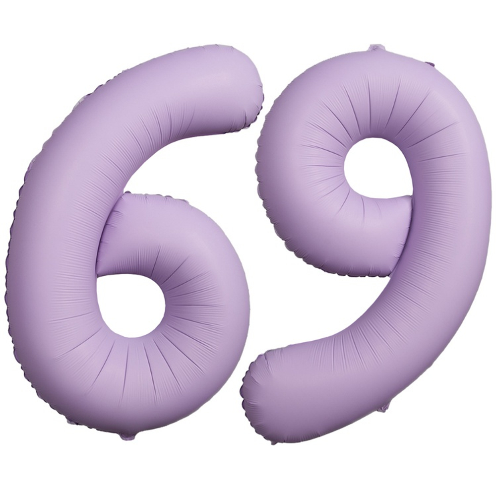 Шар фольгированный Цифра 6 101 см (Лаванда)
