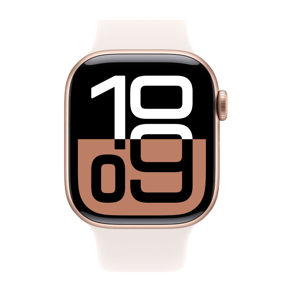 Apple Watch 10 42mm Rose Gold Aluminum Case with Sport Band S/M, Light Blush