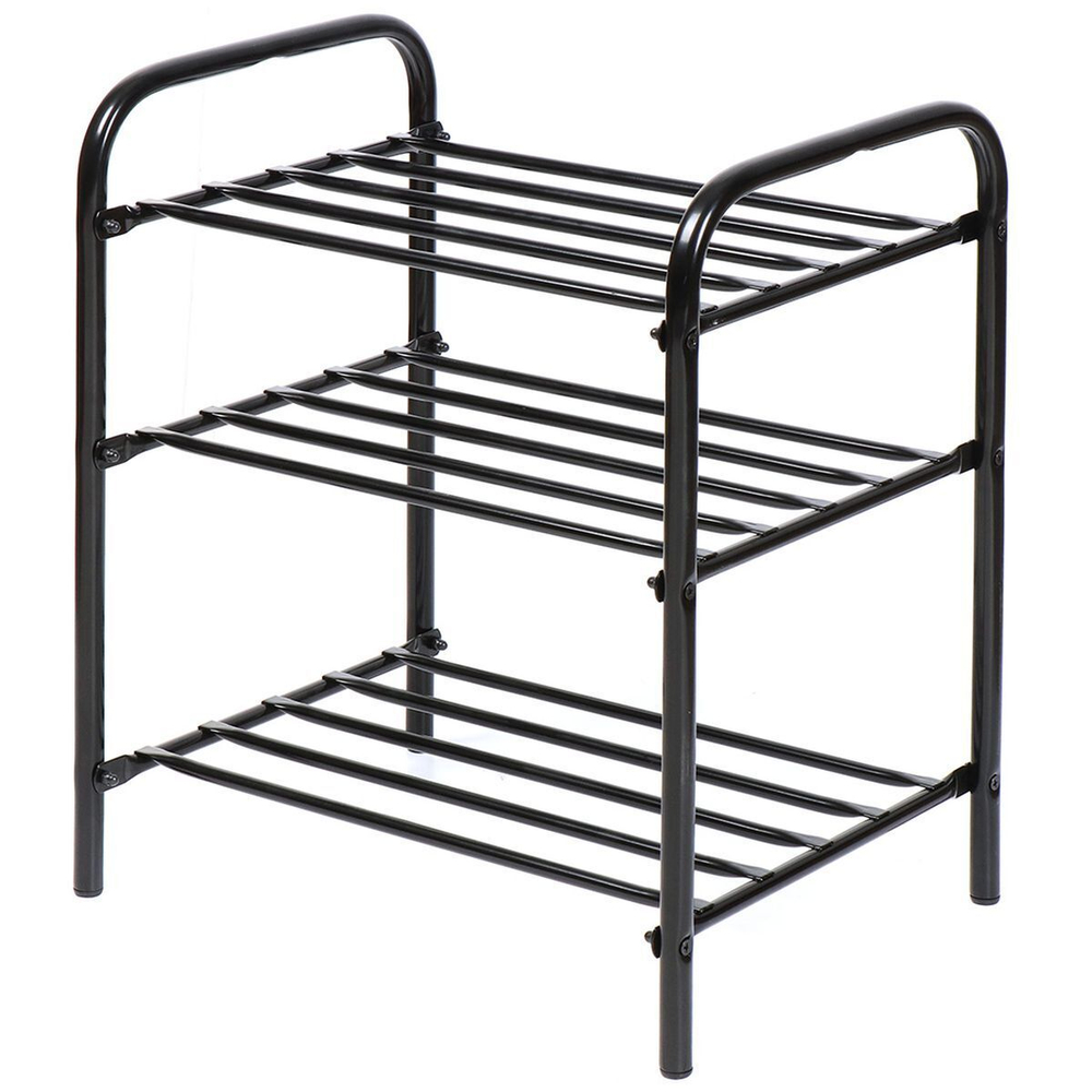 Полка для обуви, мет-л, 3 секц, 44х33х50 см, чер, Nika, ЭТК1/Ч