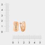 Серьги женские без вставок из розового золота 585 пробы (арт. 023912-1010)